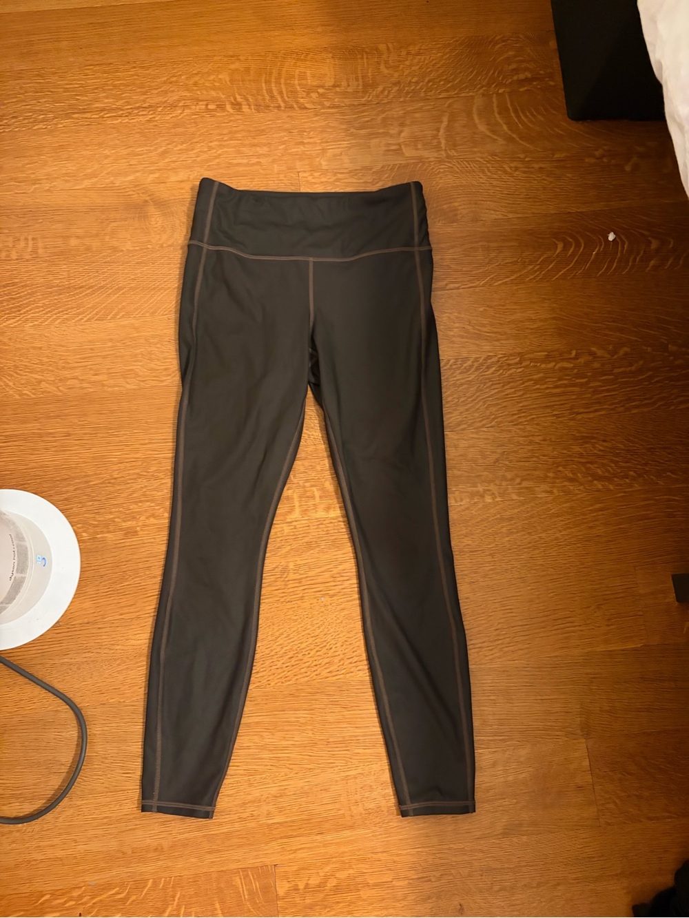 Athleta Brown High-Rise Performance Leggings with Contrast Stitching